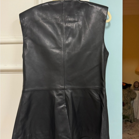Veronica Beard Tamara Black Leather Vest Sz. 10  NWT - Picture 3 of 3